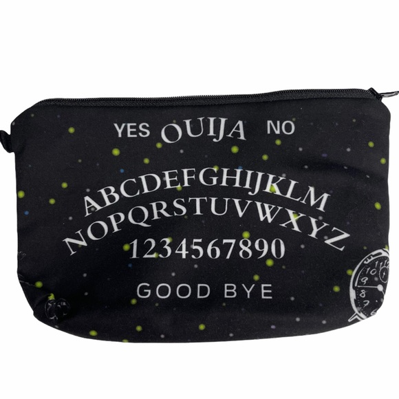 Makeup Bag Gothic Black Ouija Style Zip Up Horror - Picture 5 of 7